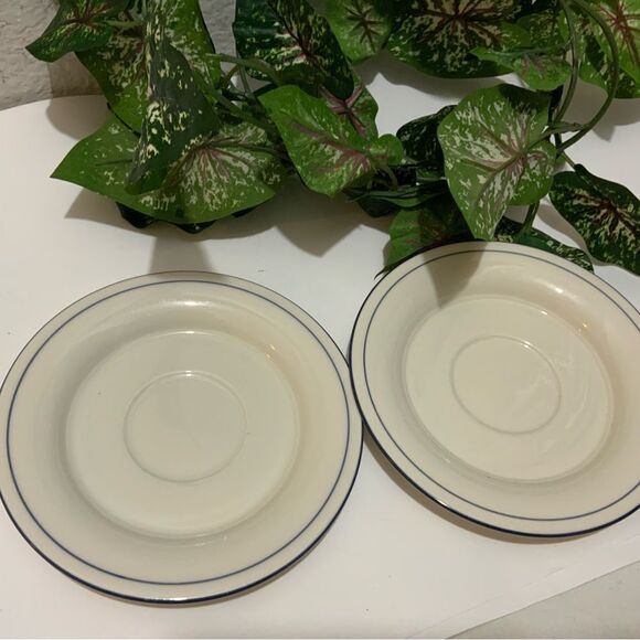 Lenox Chinastone  the  Blue patterns Bread Dessert Plates 6.25” (Set of 2) B1 - Picture 1 of 4
